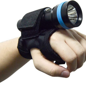 Nylon Hand-Free Torch Holder Soft Hand Mount for Dive Lights Led Flashlight Adjustable Wrist Strap Diving