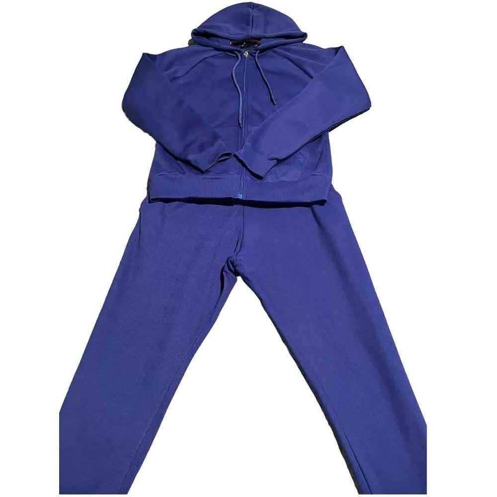 Factory made OEM Purple cotton tracksuits knitted fabric wholesale prize hooded hood kangroo pocket hoodie zipper pocket pajamas