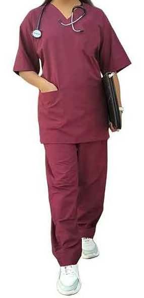 Customized Logo Design OEM Red Colour Bleach Resistant Medical Scrubs Wholesale Cheap Prices High Quality