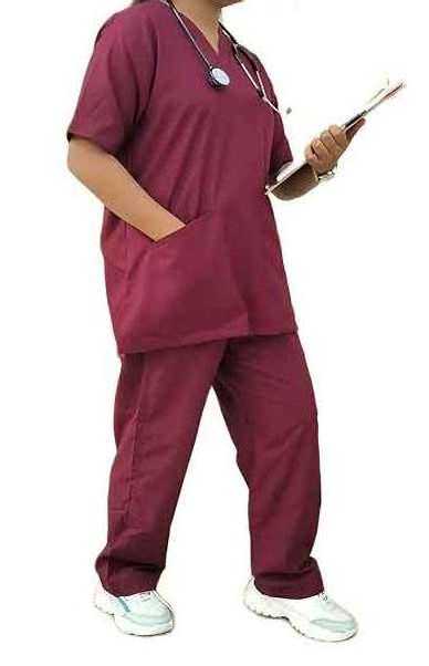 Customized Logo Design OEM Red Colour Bleach Resistant Medical Scrubs Wholesale Cheap Prices High Quality