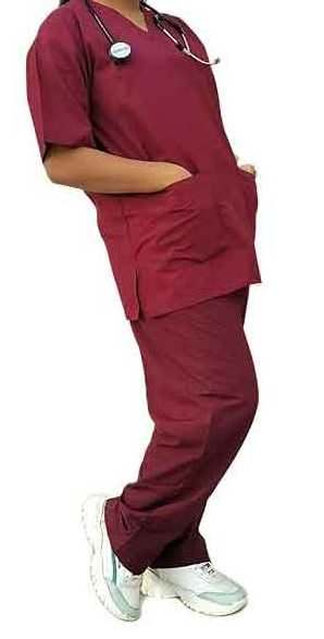 Customized Logo Design OEM Red Colour Bleach Resistant Medical Scrubs Wholesale Cheap Prices High Quality