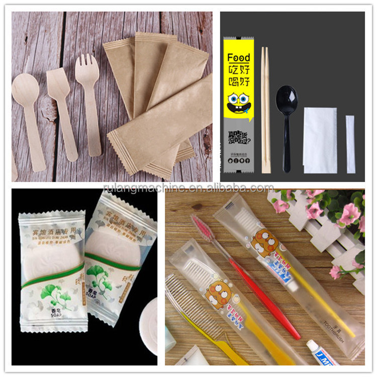 Factory price disposable cutlery set packing machine wooden spoon knife packing machine fork knife packaging machine