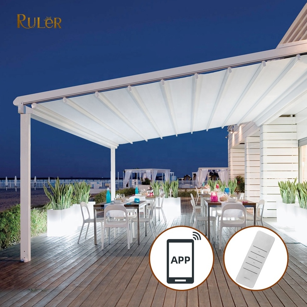 Wholesale Patio PVC fabric Cover Gazebo Electric Roof Awning Motorized Waterproof Retractable Pergola