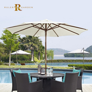 Commercial Customized Logo Outdoor Restaurant Cafe Hotel Sunshade Parasol Aluminum Patio Umbrella