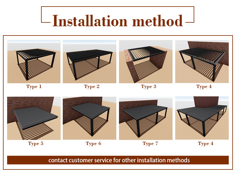 Wholesale materials Manual Electric Louvered roof Garden Gazebo Outdoor aluminum pergola