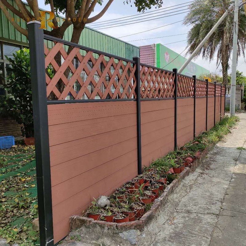 Garden supplier wholesale exterior fences aluminum frame WPC wood plastic composite wood panel