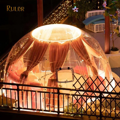 Modular full transparent camping restaurant bubble tent Outdoor prefab house dome hotel room PC Dome Tent