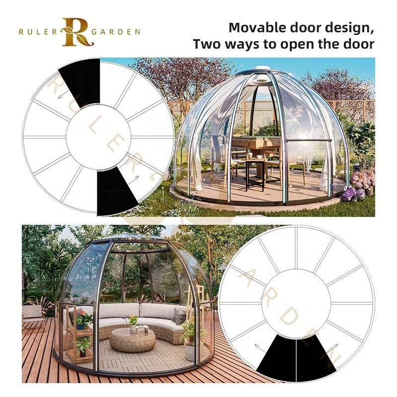 Outdoor Restaurant Dining dome house Transparent Igloo Dome house with sliding door