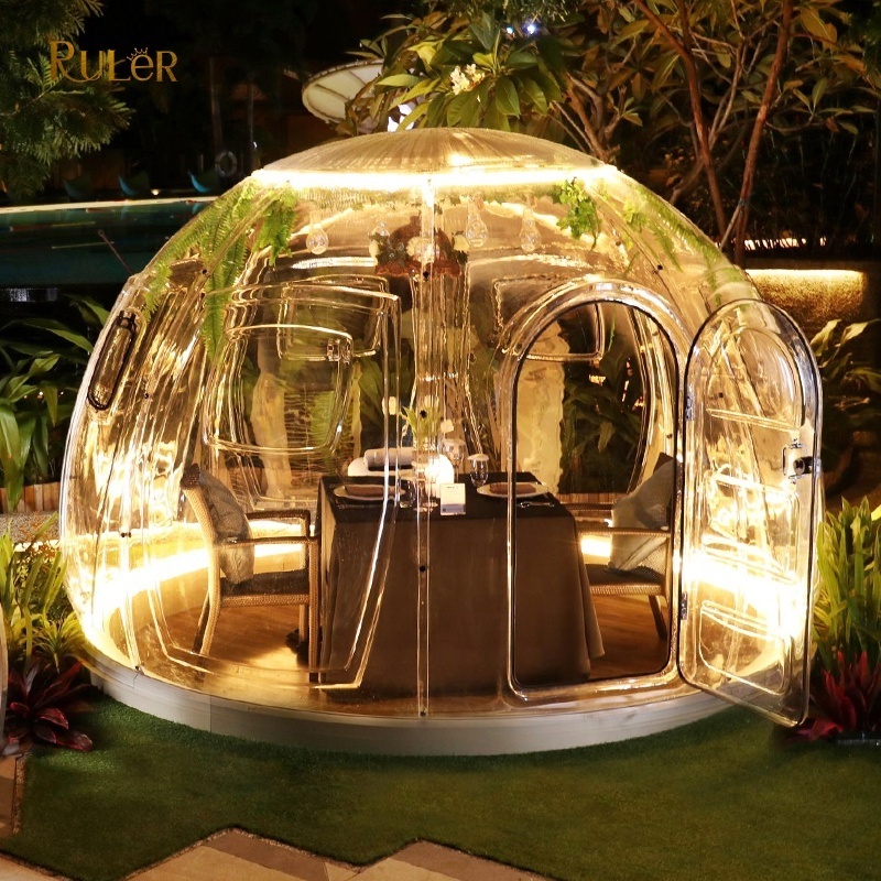 2022 New design igloo tent 3.3M 3.8M Polycarbonate bubble transparent Dome tent