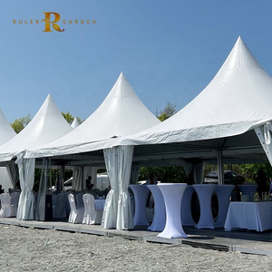 Aluminum Alloy Structure White PVC Canopy Marquee UV Resistant 5x5 Pagoda Tent