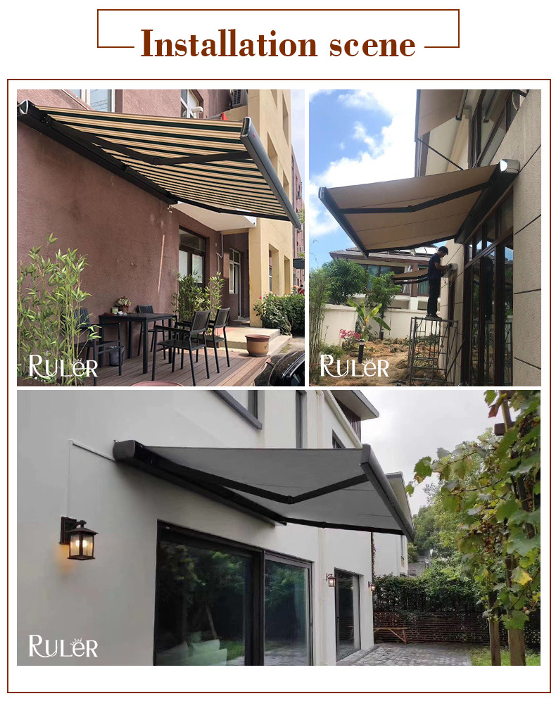 Outdoor Electric Window Sun Shade Folding Arm Retractable Canopies Awning