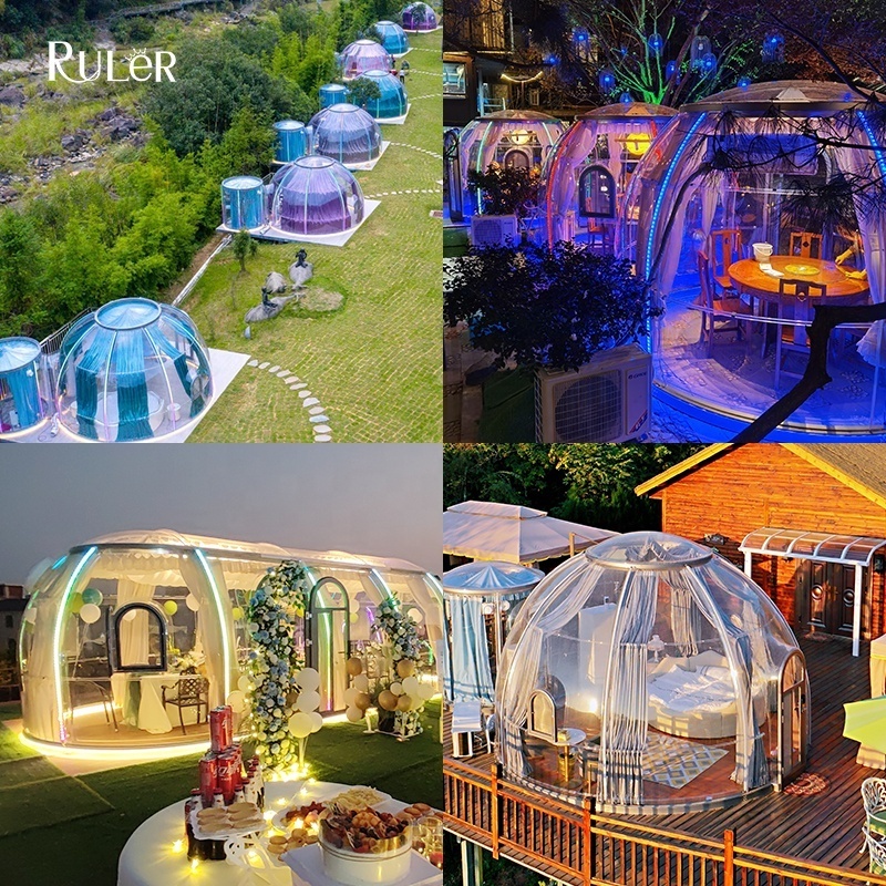 Modular Dome House 5M6M igloo geodesic dome tent Outdoor Hotel PC clear homes prefab dome houses with bathroom