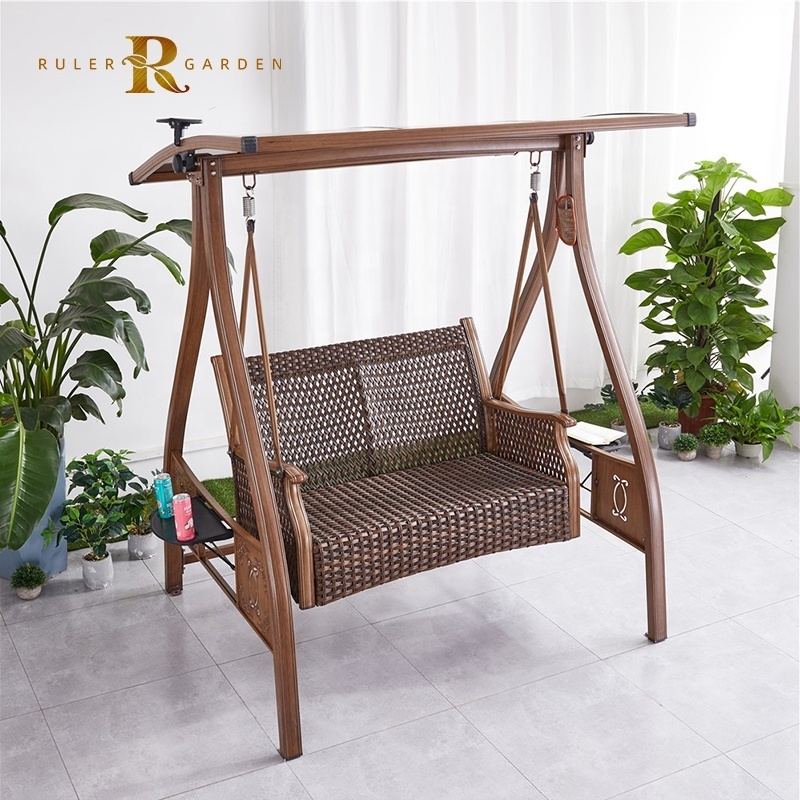 Outdoor Patio Furniture Hanging Chair Rattan Hammock Chair Rattan Double Swing Chair