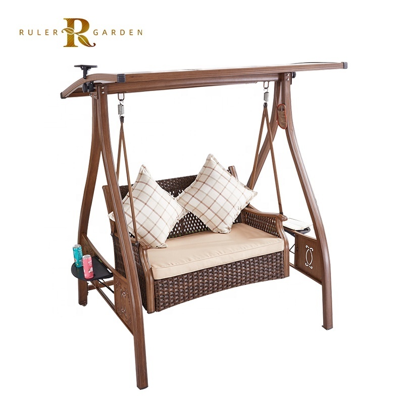 Outdoor Patio Furniture Hanging Chair Rattan Hammock Chair Rattan Double Swing Chair