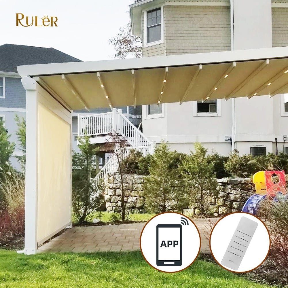 Commerical PVC Canopy Motorized Aluminum Pergola Waterproof Retractable Roof Awning