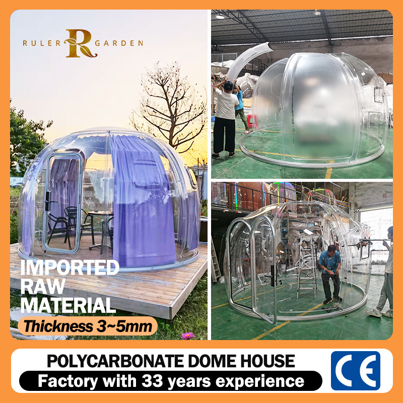 Modern exterior resort hotel cabin prefab house living transparent luxury glamping event dome tent bubble house