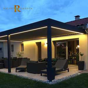 Garden house roof luxury aluminum electric bioclimatica framed opening and closing french pergola outdoor metal patio gazebo