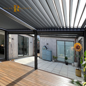 High quality gazebos metal customized automatic pergola kits shutter aluminium waterproof louver outdoor roof