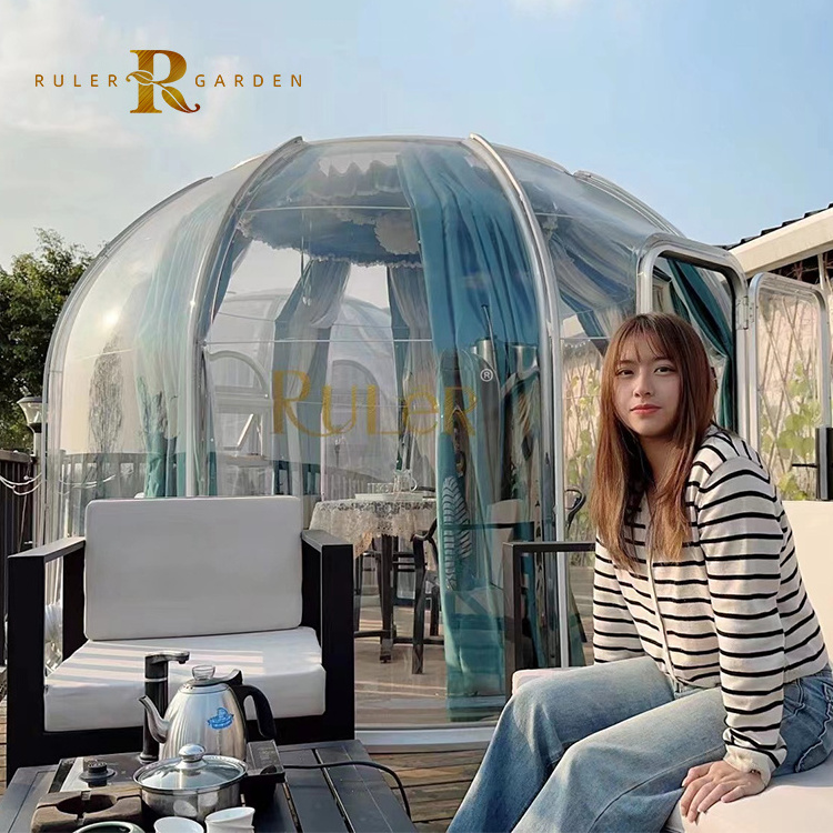 Modern exterior resort hotel cabin prefab house living transparent luxury glamping event dome tent bubble house