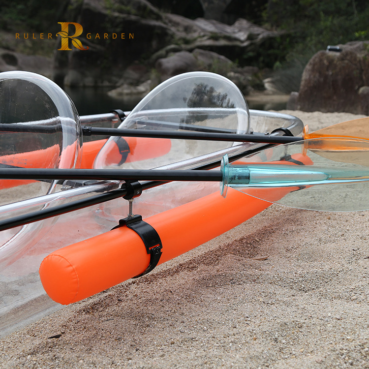 Polycarbonate paddle sightseeing touring fishing kayak crystal transparent clear glass bottom boat