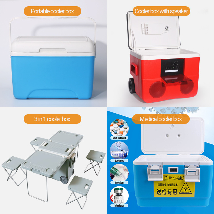 Commercial plastic easy carry camping picnic insulated beer cola bottle portable ice cold box outdoor foam cooler box