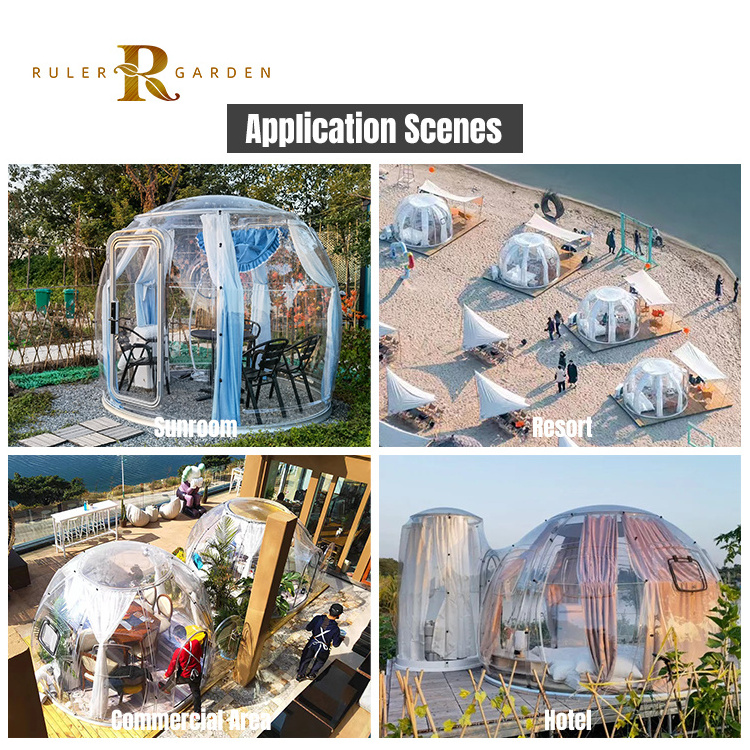 Round waterproof luxury tents house hotel resort party glamping geodesic outside globe bubble tent igloo dome