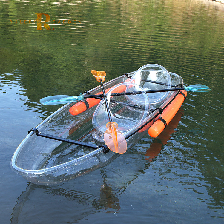 High quality water sport fishing 100% see through transparent polycarbonate kayak pc boat canoe