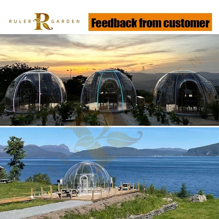 Hotel clear geodesic house transparent garden outdoor restaurant dining bubble dome house polycarbonate 9m igloo tent