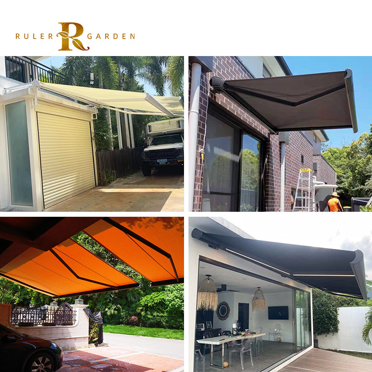 Sun shade carport exterior garden patio balcony manual rain shelter door canopy and window retractable outdoor awning canopy