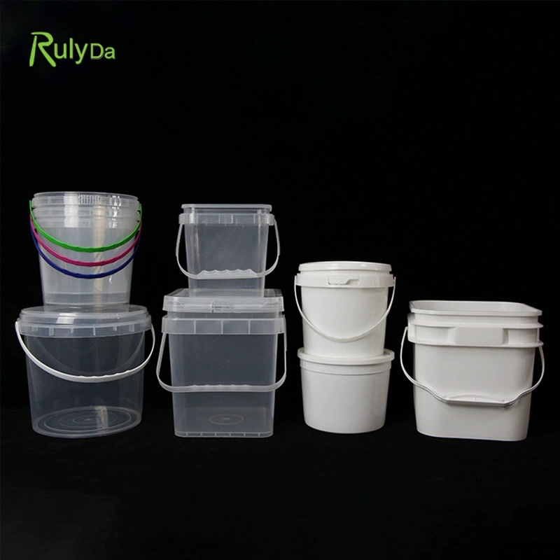 Custom cheap small large 2L 5L 10L 20L 25L 5 gallon food grade safe paint popcorn white plastic buckets with lids handle price