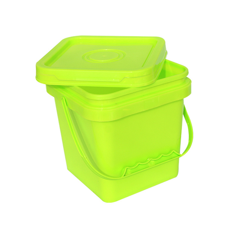 Custom 2L 5L 20L Clear Square Plastic Bucket With Lid And Handle  Plastic Food Container Cotton Candy Packaging