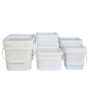 Recyclable Feeder Square Plastic Buckets packaging wholesale Storage Barrel with Handle and Lid