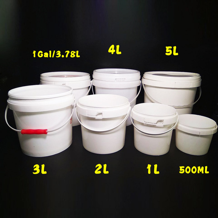 Custom cheap small large 2L 5L 10L 20L 25L 5 gallon food grade safe paint popcorn white plastic buckets with lids handle price