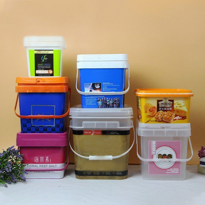 2l to 10l square custom printed candy cookie clear plastic tub with leak proof lid