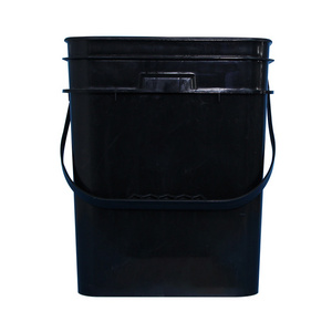 Factory wholesale big black Square Plastic Buckets  Customized color printing logo Square Pet Pail