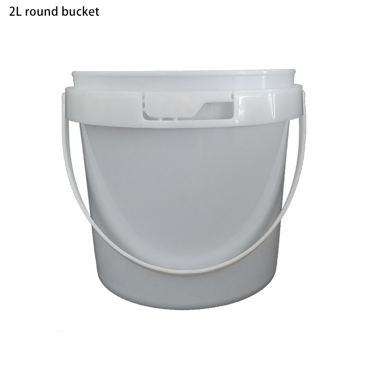 500ml 1L2L3L5L White Clear  Plastic Round Buckets With Lids And Handle Food Grade Packing Bucket Factory Supply