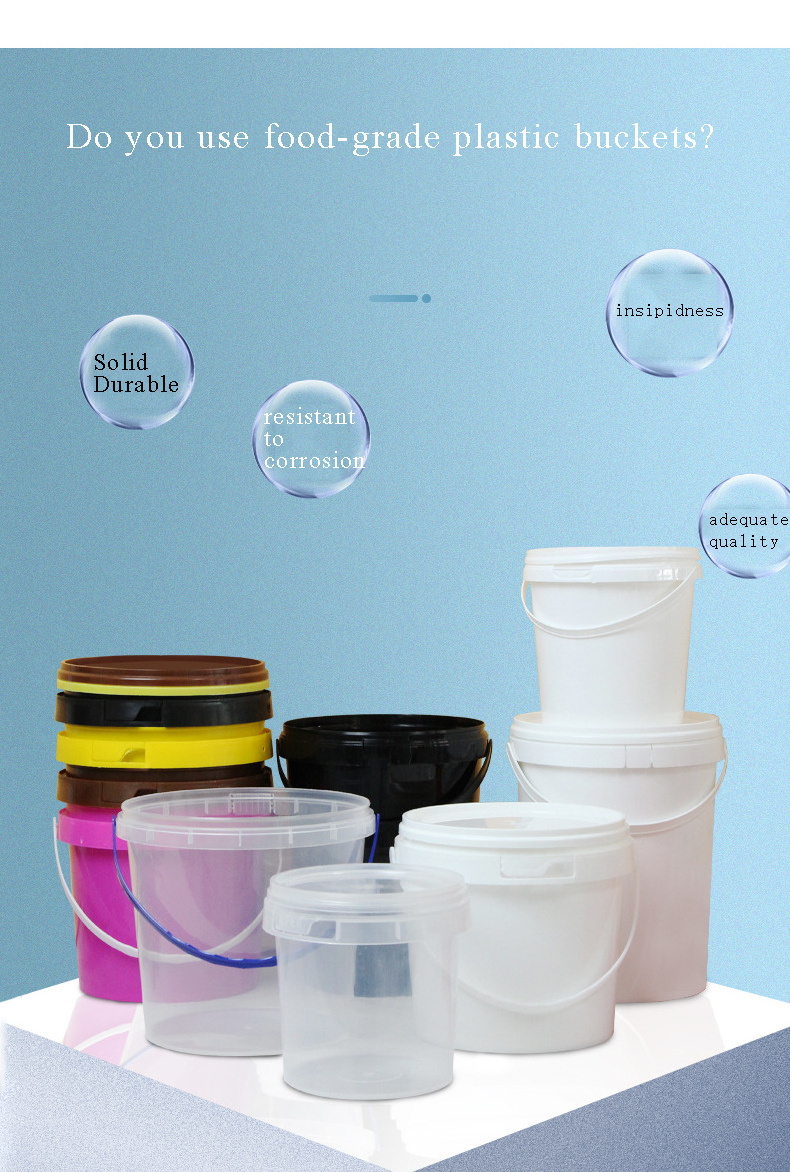 Wholesale  plastic bucket With Lid food grade ice cream bucket can Printing logo  yogurt candy bucket