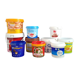 For Sale Clear Plastic Round Packaging  Buckets Cotton Candy Bucket Freeze Drying Bucket With Lid And  Handle Printing  Logo