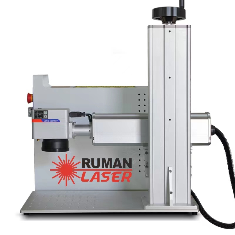 desktop Raycus IPG laser source 20w 30W 50W ring bearing conveyor belt fiber laser marking industrial machine for printer