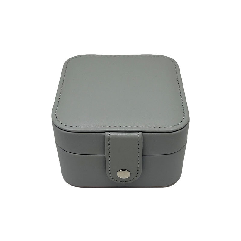 High quality travel mini velvet display leather jewelry storage box with mirror