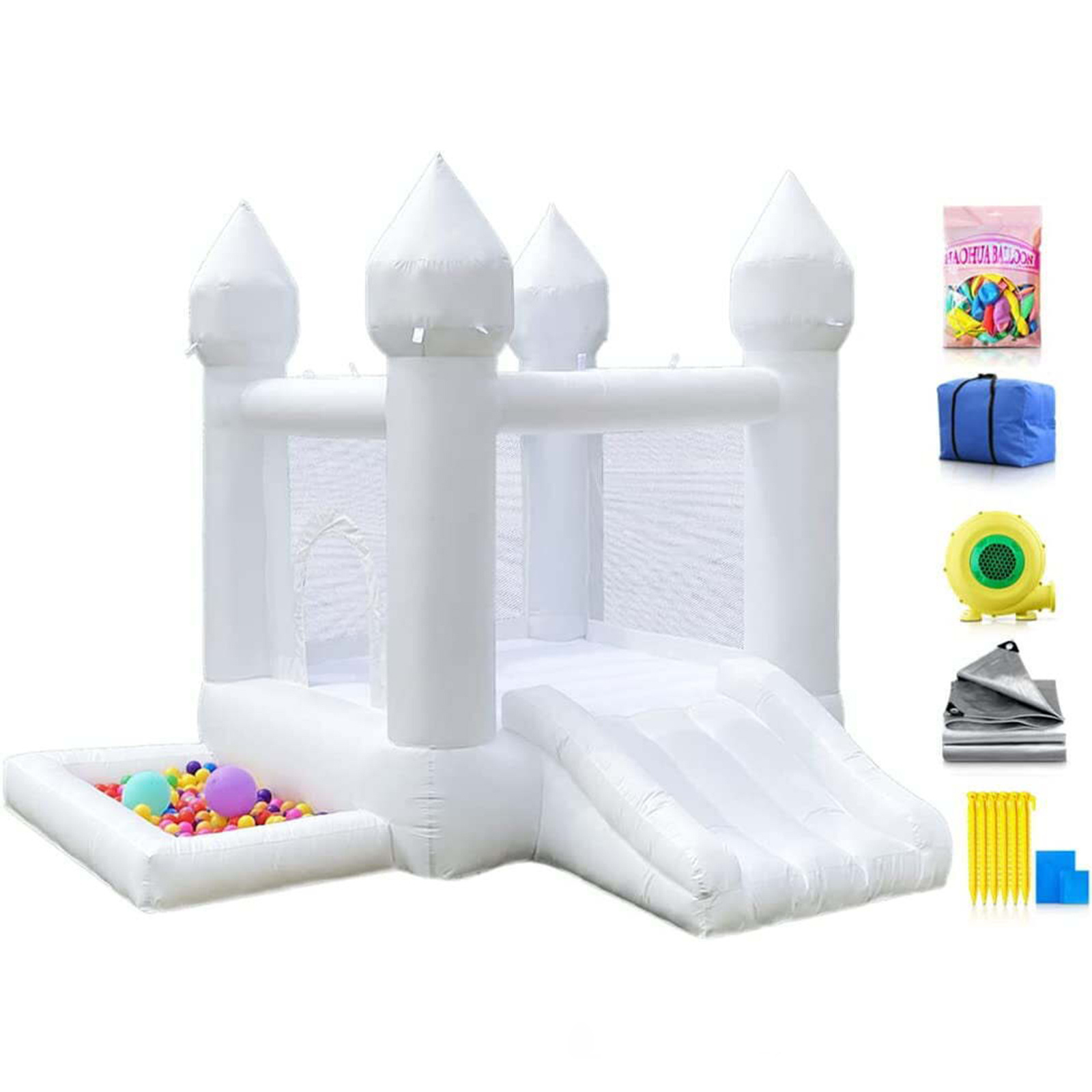 Wholesale Children Air Bounce House Manufacturer Commercial Inflatable Bouncy White Castle 13X13 Mini Bounce House For Kids