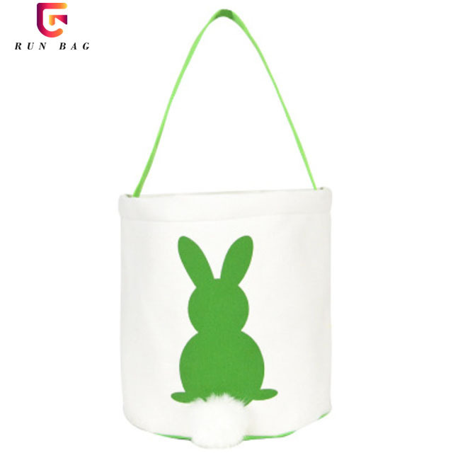 Wholesale Egg And Candy Basket Canvas Fabric Easter Basket With Handle