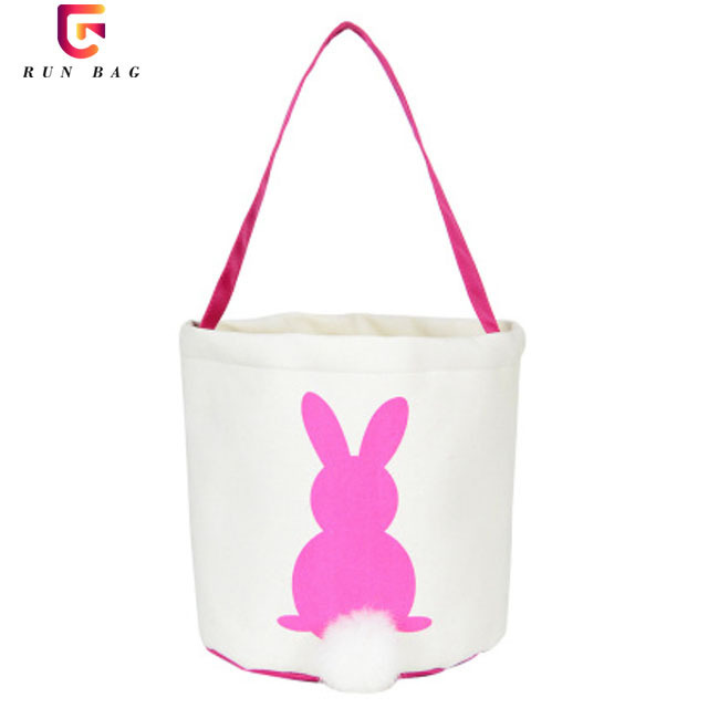 Wholesale Egg And Candy Basket Canvas Fabric Easter Basket With Handle