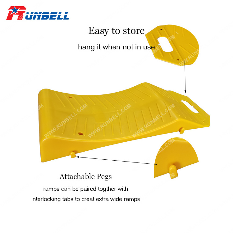 Tire Saver Ramps  Portable Highly Visible Yellow Vehicle Travel Ramps for Storage-Flat Spot