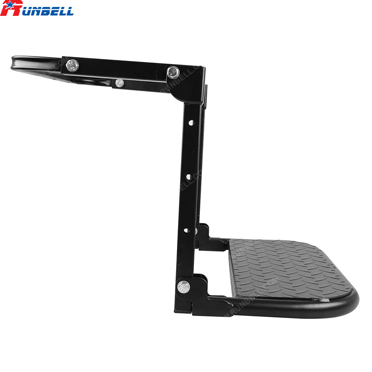 Heavy Duty Tire Step for Truck and SUV with Non-Slip Steel Surface, Adjustable to Fit Tire, Fold Flat for Storage