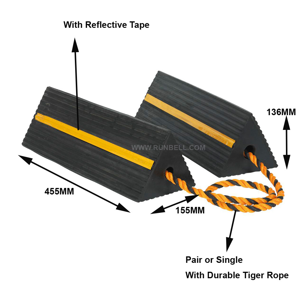 Long  Aircraft Rubber Wheel Chocks with width 6.5