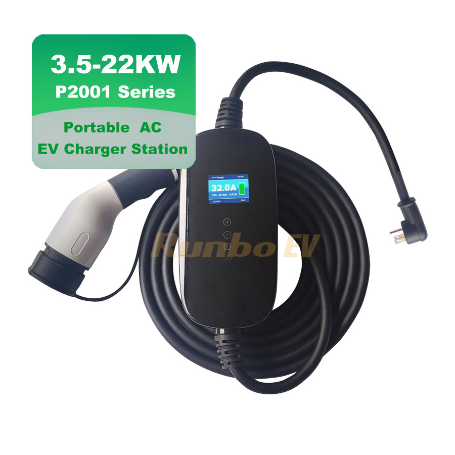 RunboEV P2001 11kw 22kw ev fast charging station pile wallbox 22kw ac ev charger type 2 EU wall mounted 22kw on board charger