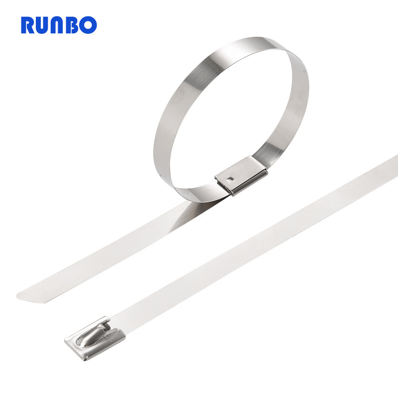 304 stainless steel cable tie 4.6-12mm outdoor self-locking cable tie metal binding belt