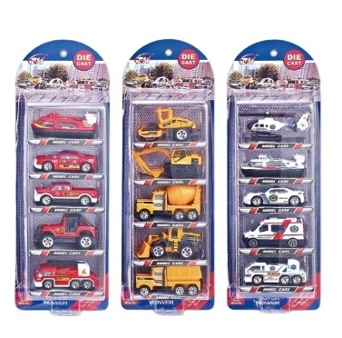 Color Box 2023 Hot Sell Fire Police Engineer Car Set Construction Toys Truck Diecast Toys Die Metal Car