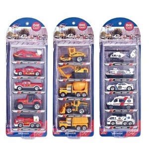 Color Box 2023 Hot Sell Fire Police Engineer Car Set Construction Toys Truck Diecast Toys Die Metal Car